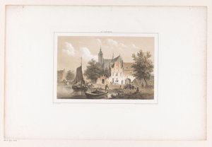 Nehir ve kilise ile şehir manzarası