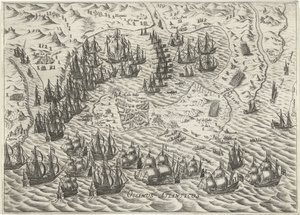 Cadiz Savaşı, 1596 by Bartholomeus Willemsz. Dolendo (attributed to)