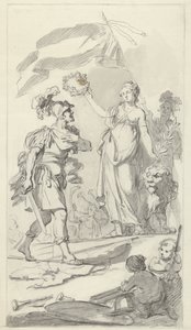 Cesur Batavian, Hollandalı Bakire tarafından taç giydirildi, 1799 17 Aralık 1799 barışını kutlayan ulusal festivaldeki anıt için tasarımlar (seri başlığı) by Bartholomeus Ziesenis
