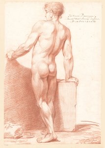 Erkek çıplak ayakta, arkadan bakıldığında (3.lük ödülü 1786) by Bartholomeus Ziesenis