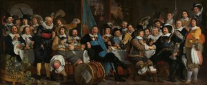 Münster Antlaşması Kutlamalarında Arbaletçiler Loncasında Ziyafet Münster Barışı Kutlaması, 18 Haziran 1648, Arbaletçilerin Sivil Muhafızları (Aziz George Muhafızları), Amsterdam Karargahında
