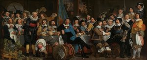 Munster Barışını kutlamak için tüfek yemeği. 1648 by Bartholomeus van der Helst