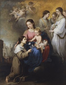 Viterbo Aziz Gülü ile Bakire ve Çocuk by Bartolomé Esteban Murillo