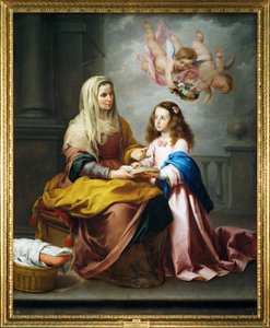 Azize Anne ve Bakire (tuval üzerine resim) by Bartolome Esteban Murillo