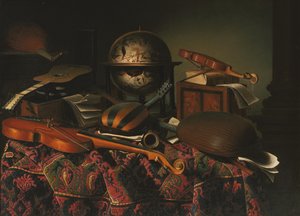Müzik Aletleri ile Natürmort by Bartolomeo Bettera