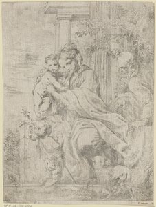 Genç Vaftizci Yahya ile Kutsal Aile by Bartolomeo Biscaino