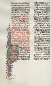 Yanlış satış: Fol. 116: Aziz Matta Angel ile 1469. by Bartolomeo Caporali