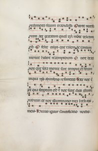 Yanlış satış: Fol. 155v: Exultet için Müzik, 1469 by Bartolomeo Caporali