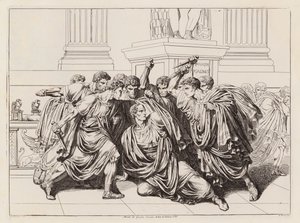 Julius Caesar Suikastı, MÖ 44 (gravür) by Bartolomeo Pinelli