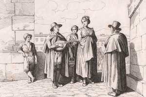 Kör adam şarkı söyleyip oynuyor, Bartolomeo Pinelli