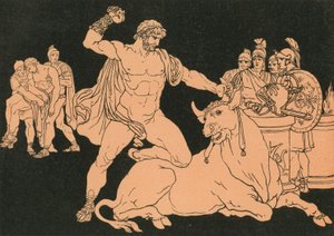 Entellus Boğayı Öldürüyor by Bartolomeo Pinelli
