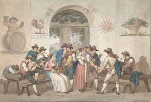 Bir Roma Hanının İçi, 1817., 1817. by Bartolomeo Pinelli