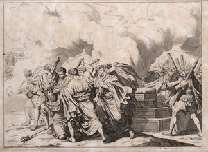 Romulus, senatörler tarafından öldürüldü, 1818. by Bartolomeo Pinelli