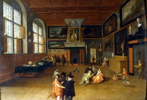 17. yüzyıldan kalma bir Hollandalı lord evinin içi. Bartholomeus van Bassen (1590 - 1652), Museo del Castello Milan