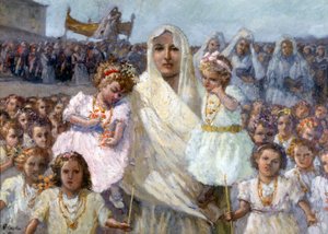 Rapino bakirelerinin alayı (tuval üzerine yağlı boya) by Basilio Cascella