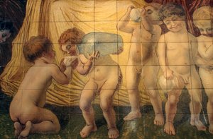 Putti kaplıca suyu içiyor by Basilio Cascella