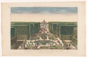 Roma kenti yakınlarındaki bir Papa'nın bahçesinin bir caddesinin görünümü Vue d'un jardin de plaisance du pape (nesnedeki başlık)