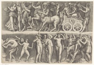 Bacchus ve Ariadne ile antik kabartma