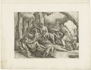 Diana ve perileri by Battista Franco