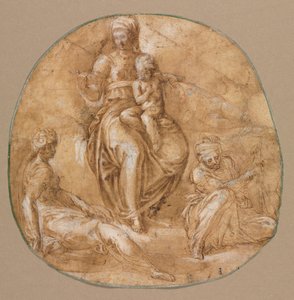 İskenderiyeli Aziz Catherine ve Yaşlı Bir Kadın Aziz ile Bakire ve Çocuk, c. 1545.