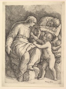 Kutsal Aile. by Battista Franco Veneziano