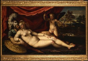 Venüs, Mars ve Aşk Tanrısı by Battista dellAngelo del Moro