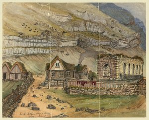 Kirk G boe Inn ve Faroe Adası harabeleri by Bayard Taylor