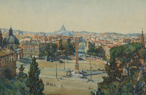 Roma, Pincio'dan, Piazza Del Popolo by Beatrice Mary Seccombe Leech