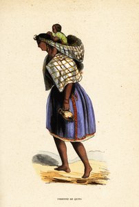Quito, Ekvador Kızılderili kadın by Belgian School