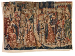 Goblen, Nişan ve Evlilik 'Les Fiancailles et le Marriage de Marie de Bourgogne et de Maximilien', Tournai veya Brüksel'den by Belgian School