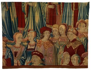 Goblen parçası, Comtiers, Brüksel, Belçika'da yapılmıştır, 1520 dolayları (yün ve ipek) by Belgian School