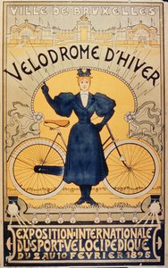 Kış Bisikleti Yarış Pisti, Velocipede Sports Uluslararası Sergisi Brüksel, 2-10 Şubat 1895 by Belgian School