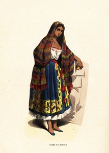 Puebla, Meksika şehrinin kadını by Belgian School