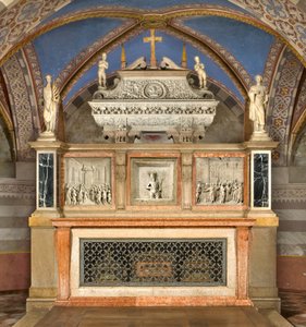 Crypt, High Altar with the Ark of Saints Marcellino ve Peter Exorcist, Benedetto Briosco tarafından seslendirildi, 1506-08, Matteo Galletti tarafından yeniden bestelendi 1609