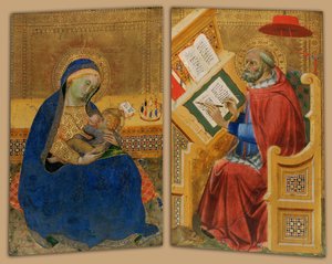 Alçakgönüllülük Madonna ve Aziz Jerome by Benedetto di Bindo