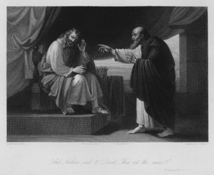 Nathan ve David, II Samuel XII, 7 (gravür)