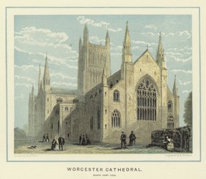Worcester Katedrali, kuzey batı görünümü by Benjamin Baud