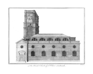 St.Olave Parish Kilisesi. Southwark., c1756