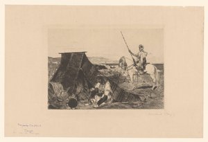 Çadır ve binici ile manzara 1877