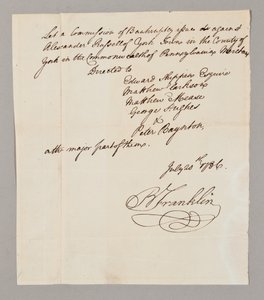 İflas Komisyonu, 20 Temmuz 1786 (kağıt üzerine kalem ve mürekkep) (ayrıca bkz. 2561291-93)