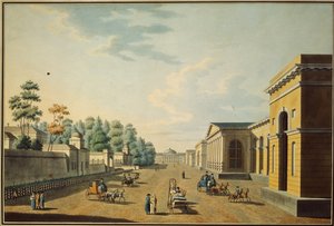 Şövalye Muhafızlarının kışlası, 1800'ler Tauride Garden'dan görüldüğü gibi