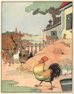 Chantecler için Benjamin Rabier tarafından yapılan çizim (renkli taş) by Benjamin Rabier
