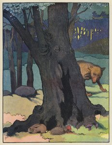 Tavşanı takip eden kurt by Benjamin Rabier