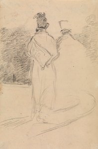 Yürüyen Bir Adamın Arkadan Görünümü Çalışması by Benjamin Robert Haydon