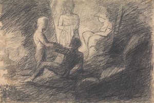 Bir Mağaradaki Figürlerin İncelenmesi by Benjamin Robert Haydon