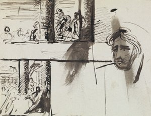 Bir Figür Grubunun İncelenmesi ve Bir Adamın Kafasının İncelenmesi by Benjamin Robert Haydon