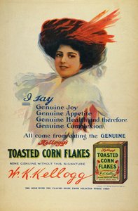 Kelloggs Cornflakes için afiş, 1910 by Benjamin Tichtman