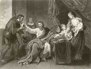Alfred somunu bölüyor by Benjamin West