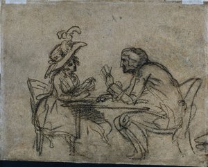 Kadın ve Erkek Oyun Kağıtları (verso) by Benjamin West