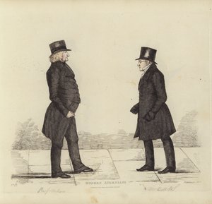 Seçkin Edinburghlular, diğer adıyla Modern Atinalılar, John Wilson, Esq, Ahlak Felsefesi Profesörü, George Joseph Bell, Esq, İskoç Hukuku Profesörü (renkli gravür) by Benjamin William Crombie